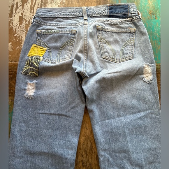 Hollister Blue Flare Jeans with Colorful Patchwork SIZE 1 - Picture 11 of 11